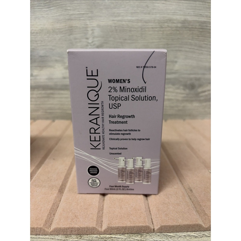 Keranique Hair Regrowth Treatment 2% Minoxidil - 4 Pack New/sealed (c6)